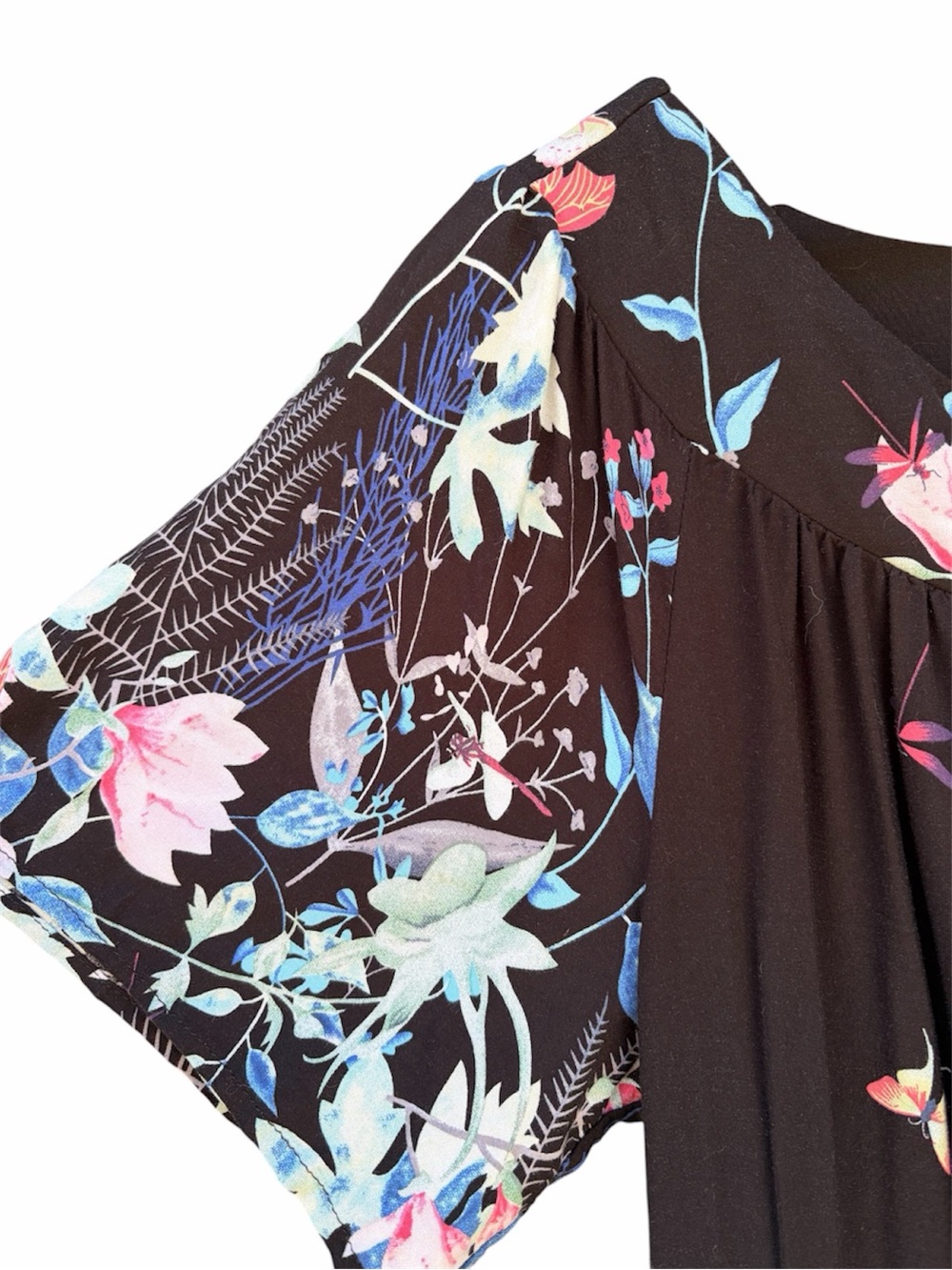 Ekouaer Black Floral & Butterfly Maxi/House Dress - Picture 3 of 4